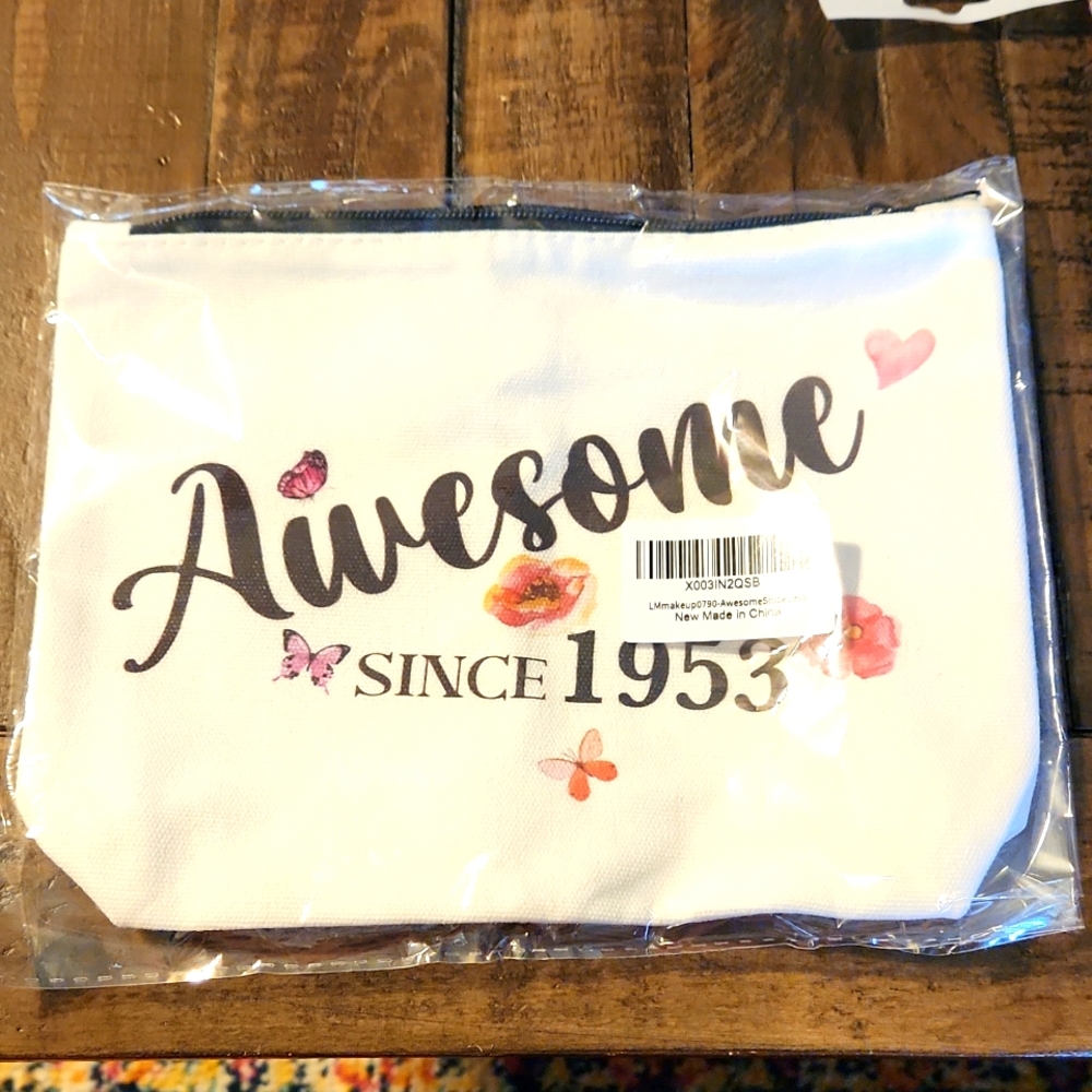 Awesome Since 1953 70th Bday Celebration Canvas Zip up Bag